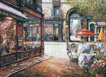 YXJ0426e impressionism street scenes shop Oil Paintings